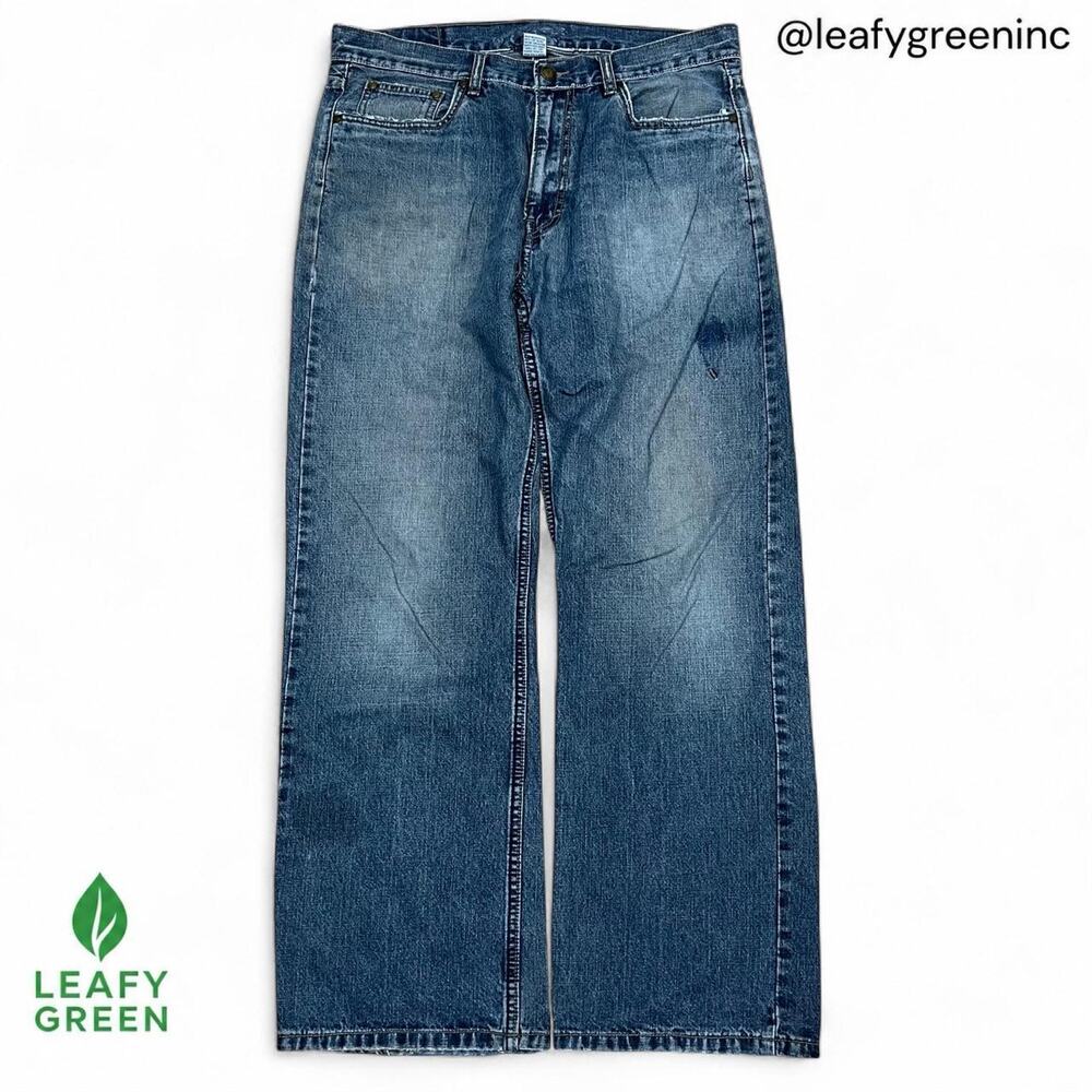 OTB Baggy Bootcut Flared Jeans us sz 34x30 Horseshoe Vintage Denim Wisker Wash